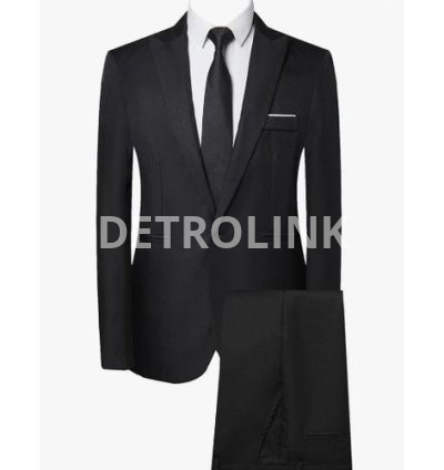 Fashionable Two-piece Men's Black Executive Suit (jacket + Pants)