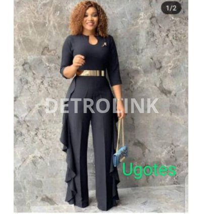 Charming Black Jumpsuit (No Belt)